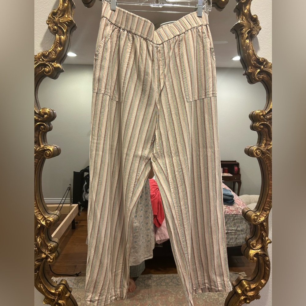 Toad & Co Striped Hemp Blend Pants Sz large